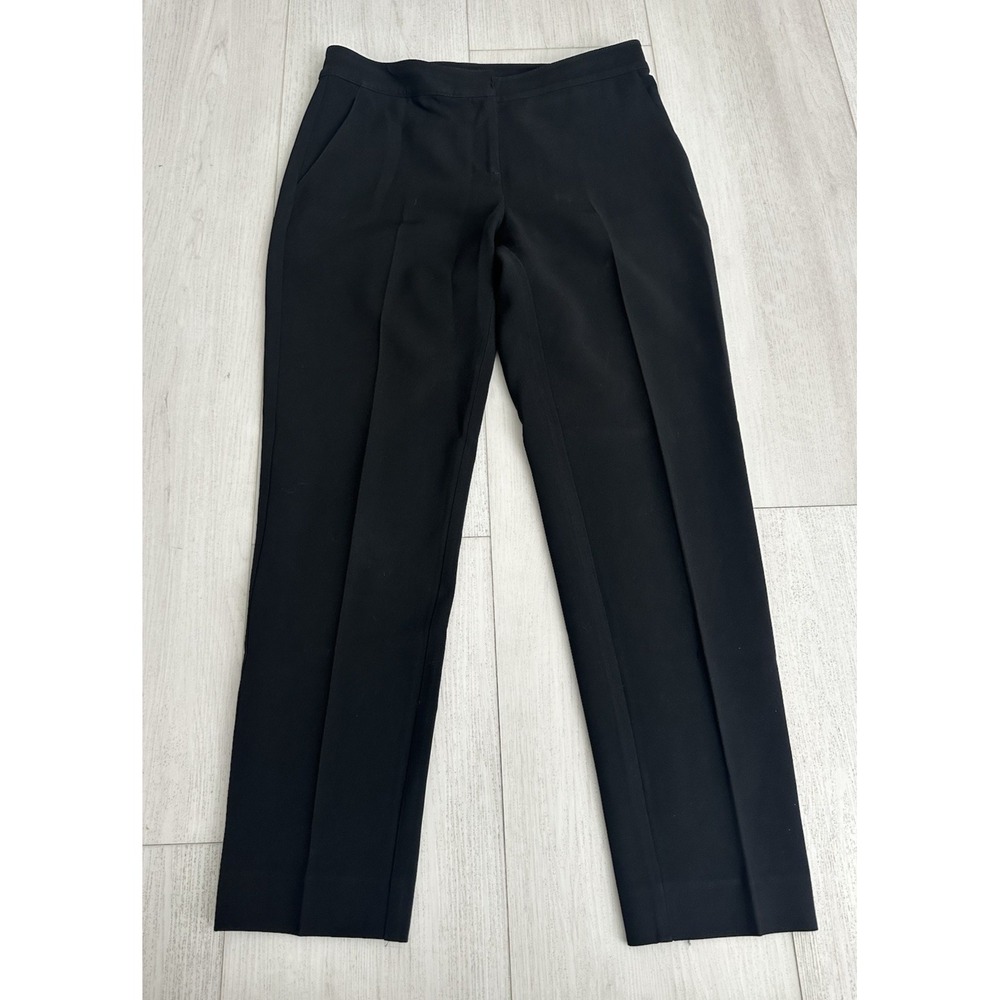 St. John Caviar Straight Leg Pants Sz 4 Black Classic